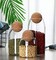 MOLFUJ 550ML/18Oz Glass Storage Container with Ball Cork, Cute Decorative Organizer Bottle Canister Jar with Air Tight Wood Lid for Food, Coffee, Candy, Bathroom Apothecary Cotton Swab Qtip Holder